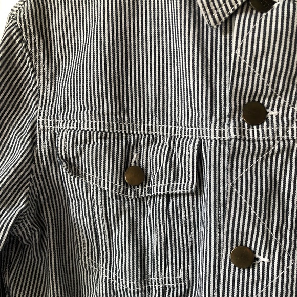 AMI Striped Denim Jacket Black and White - Picture 4 of 16
